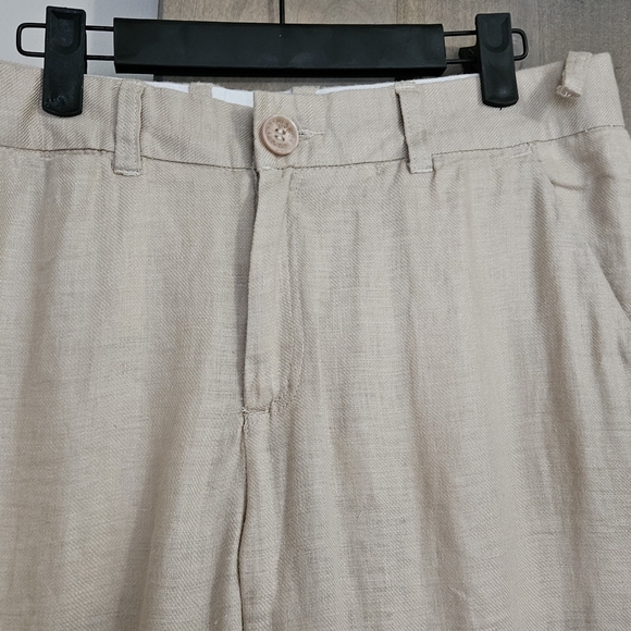 ISLAND IMPORTER 100% linen cozumel pant In Natural Khaki. Size 32 - Picture 5 of 15